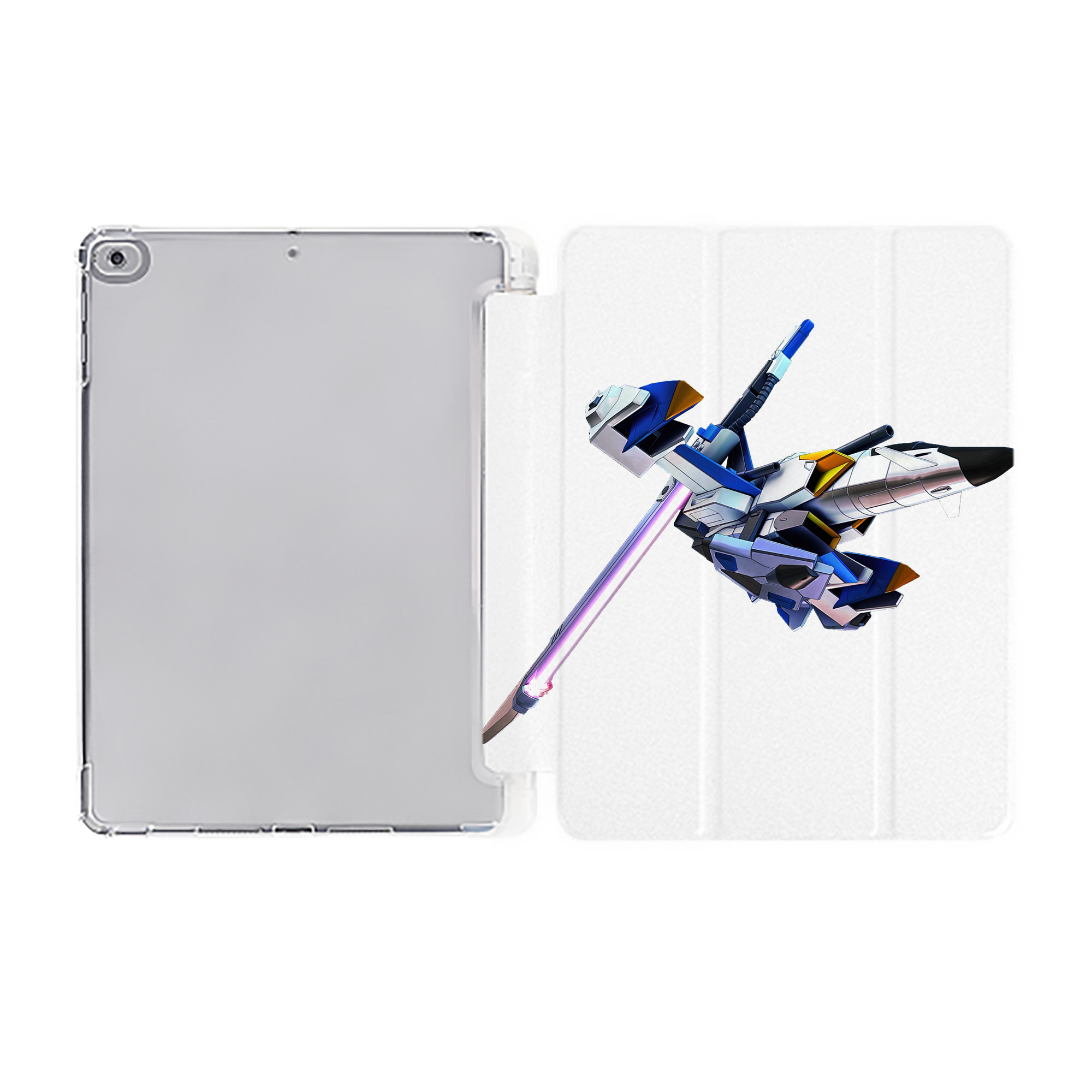 （画像用） 機動戦士ガンダム Mobile Suit Gundam IPad ケース ペン収納付き 三つ折りスタンド PUレザー×シリコン 対応機種9.5/10.5/10.9インチ
